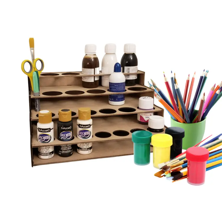 Organizador De Pintura De 7 Capas – Bandeja Acrílica Transparente Para Paletas Y Botellas