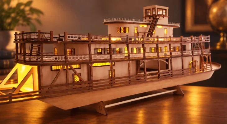 Luces LED para maquetas: iluminación cálida en maqueta artesanal elaborada por HobbyMax.