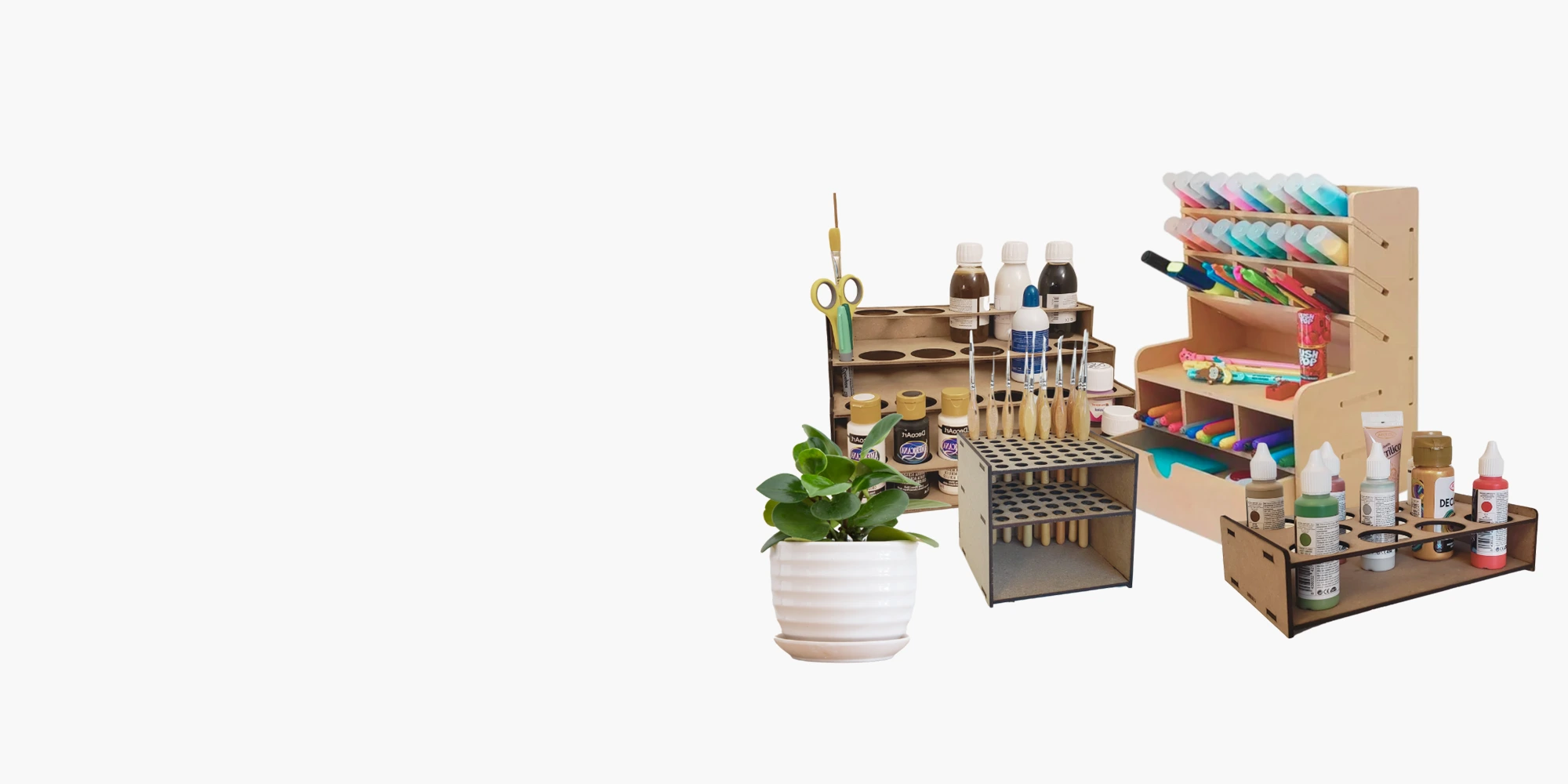 Organizadores para lapices, pinceles y pinturas