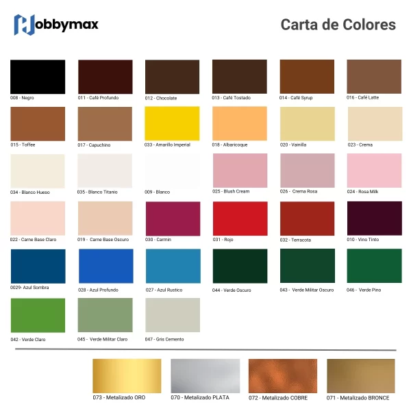 Carta de Colores Pinturas Acrilicas