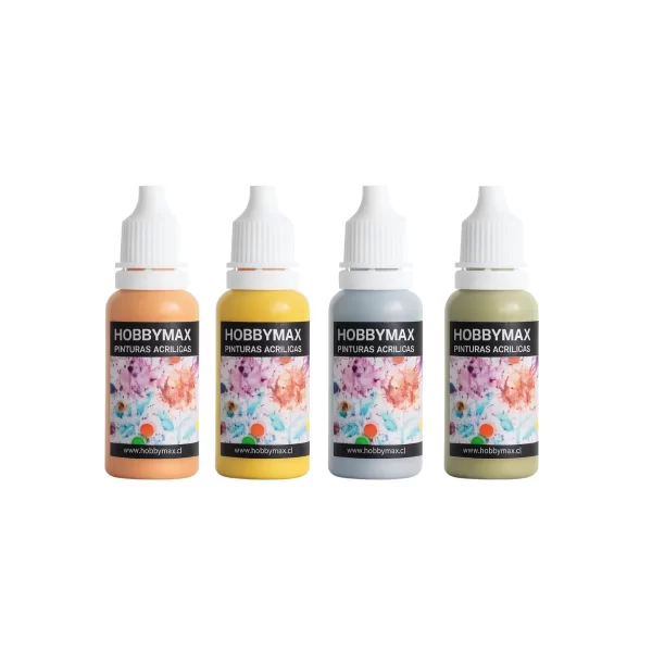 Kit Pinturas Metalizadas - Pintura acrílica para modelismo HobbyMax