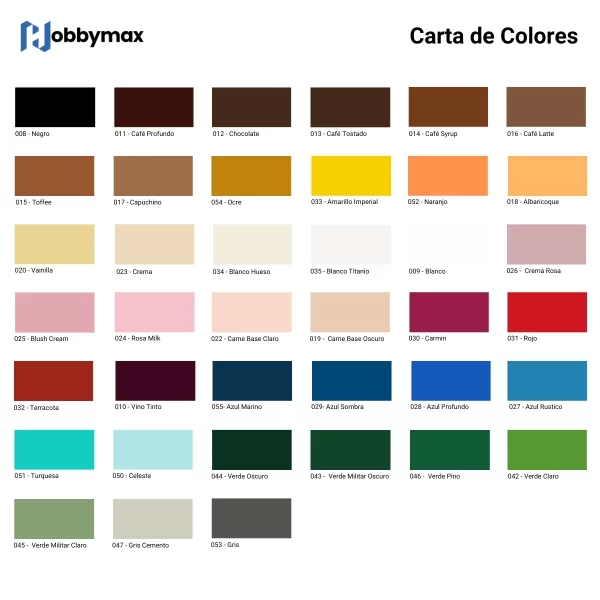 Carta Colores Planos Pinturas Acrilicas